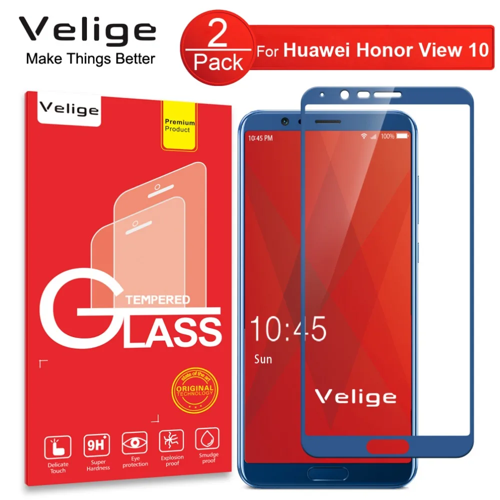 Закаленное стекло для Huawei Honor View 10 V10 V 2.5D 9H 2 упаковки|Защитные стёкла и плёнки
