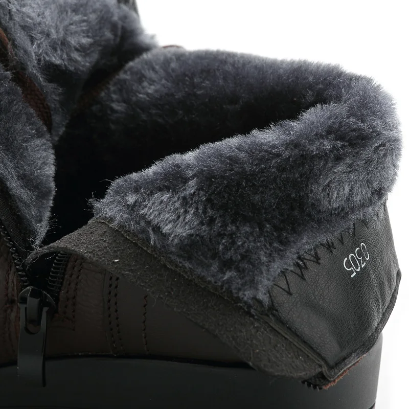 DRKANOL Classic Genuine Leather Thick Plush Women Snow Boots Lace Up Zip Round Toe Winter Warm Ankle Boots Women Low Wedge Shoes
DRKANOL Classic Genuine Leather Thick Plush Women Snow Boots Lace Up Zip Round Toe Winter Warm Ankle Boots Women Low Wedge Shoes