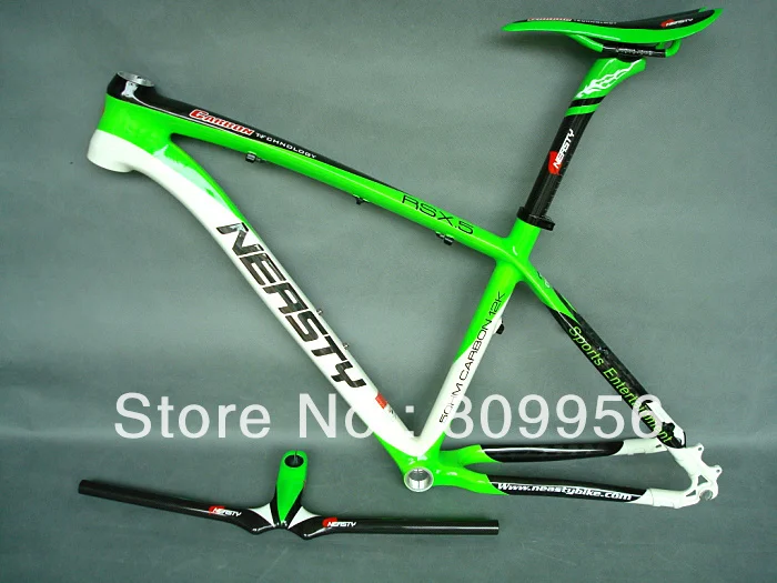 26er 15" and 17" green paint MTB bicycle parts carbon mtb bike parts collection
26er 15" and 17" green paint MTB bicycle parts carbon mtb bike parts collection