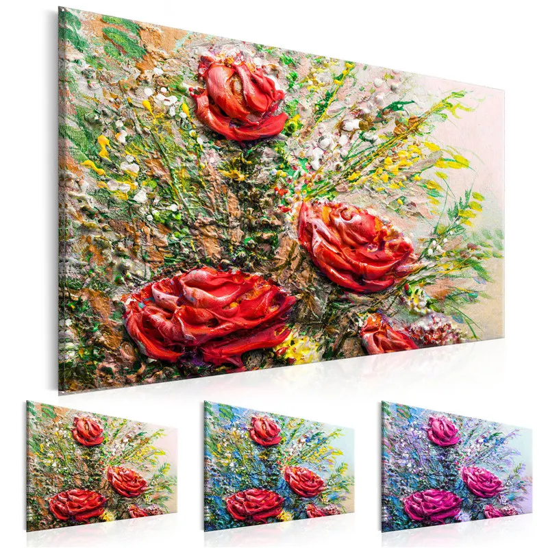 Colorful Flower Oil Painting on Canvas Rose Wall Art Posters and Prints Pictures for Living Room or Bedroom Decoration
Colorful Flower Oil Painting on Canvas Rose Wall Art Posters and Prints Pictures for Living Room or Bedroom Decoration