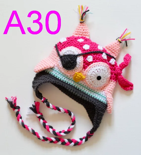 free shipping,50pcs/lot baby Beanie , children's handmade crochet Cartoon Pirate owl hat with eye patch crochet hats Photo prop
free shipping,50pcs/lot baby Beanie , children's handmade crochet Cartoon Pirate owl hat with eye patch crochet hats Photo prop