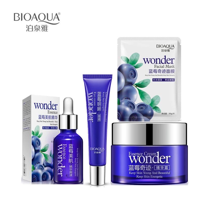 6 шт. Набор для лица Miracle Blueberry Beauty Set увлажняющий эссенция крем + глаз маска Faci