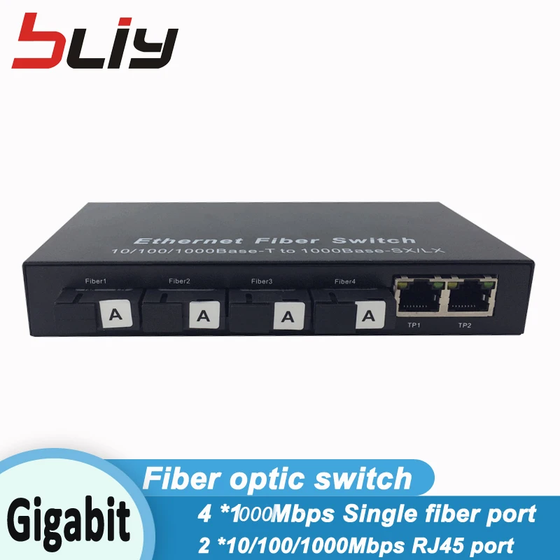 4G2E коммутатор gigabit 4 SC волокно 2 RJ45 oem встроенный одномодовый двунаправленный