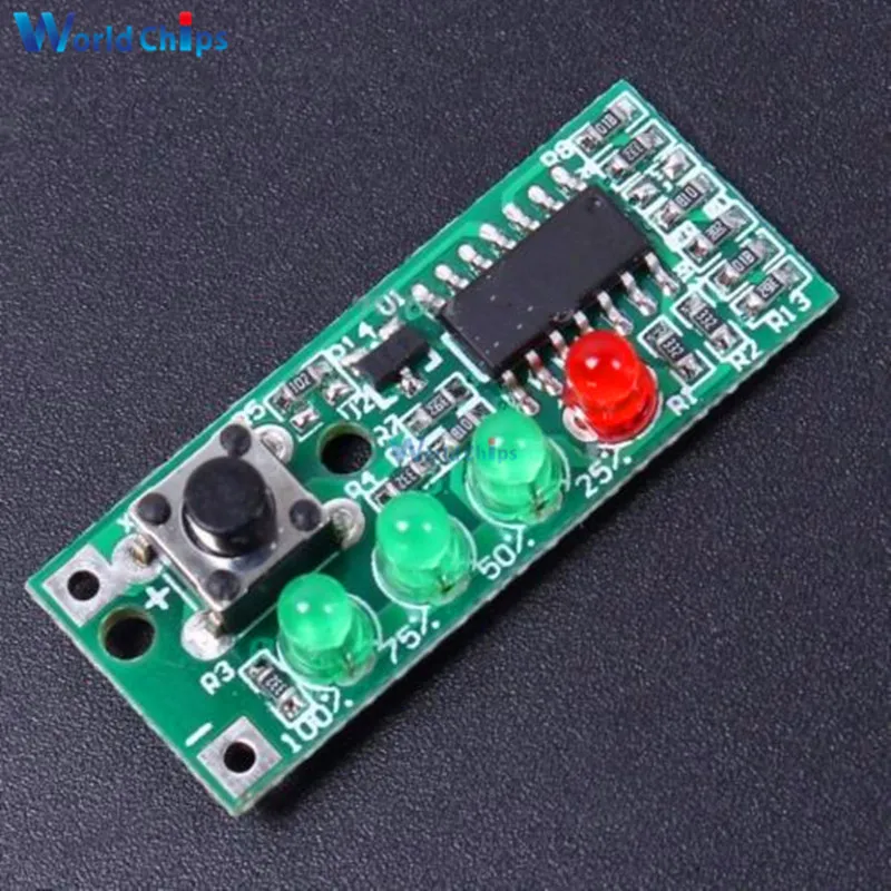Battery Capacity Indicator 4 LEDs Display Module for 3S 9-12.6V Battery
Battery Capacity Indicator 4 LEDs Display Module for 3S 9-12.6V Battery