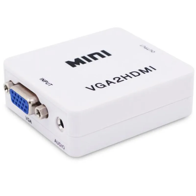 Mini HD 1080P VGA To HDMI HDTV Video Converter Box Adapter with Audio For PC Laptop to Projector +USB Cable+Gift |