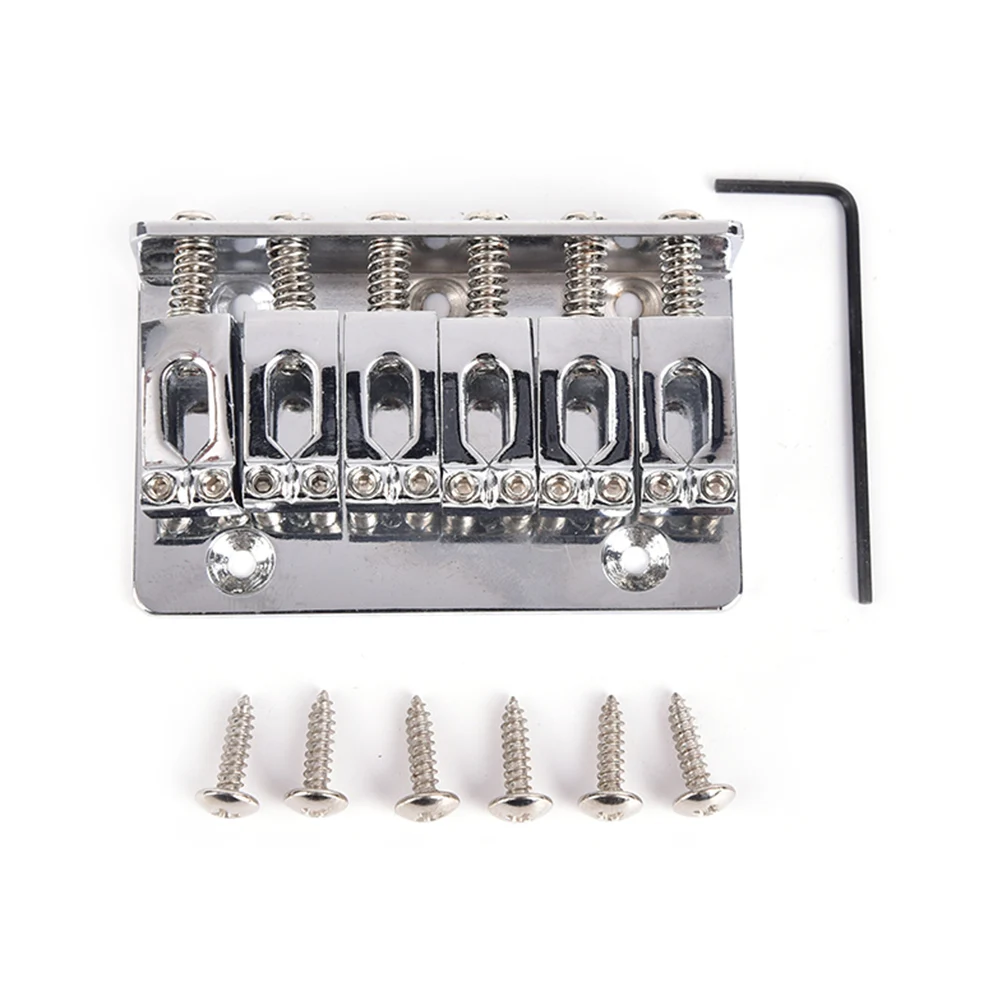 Silver 6 Saddle Hardtail Bridge Top Load 65mm Electric Guitar Bridge with 6 Pcs Screws Heavy Guitar Accessories
Silver 6 Saddle Hardtail Bridge Top Load 65mm Electric Guitar Bridge with 6 Pcs Screws Heavy Guitar Accessories