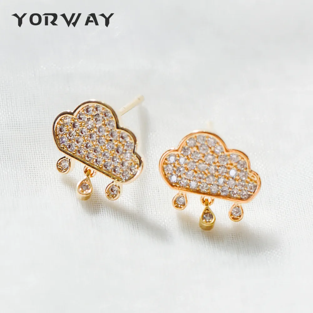 4pcs/Lot Rain Cloud Stud Earrings, CZ Paved Gold Plated Brass Ear Posts 13mm, Sterling Silver Pin (#GB-395)
4pcs/Lot Rain Cloud Stud Earrings, CZ Paved Gold Plated Brass Ear Posts 13mm, Sterling Silver Pin (#GB-395)