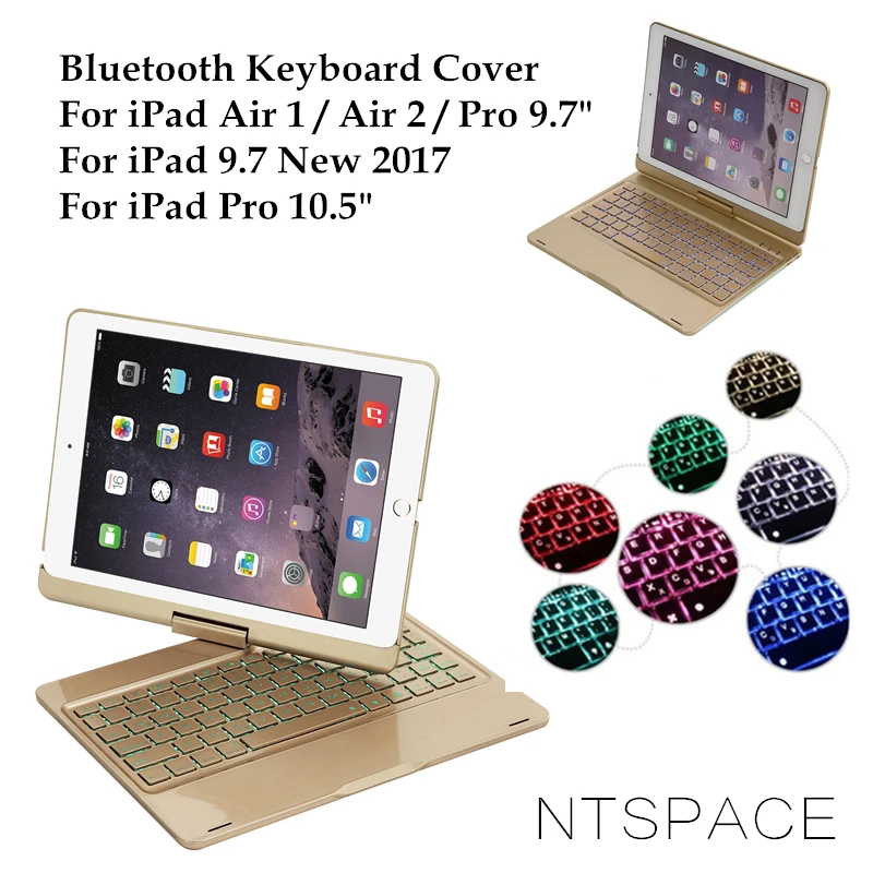NTSPACE For iPad 5 / 6 / Air / Air 2 Backlit Light Aluminum Wireless Blue tooth Keyboard Case Cover For iPad Por 9.7 / 10.5 inch
NTSPACE For iPad 5 / 6 / Air / Air 2 Backlit Light Aluminum Wireless Blue tooth Keyboard Case Cover For iPad Por 9.7 / 10.5 inch