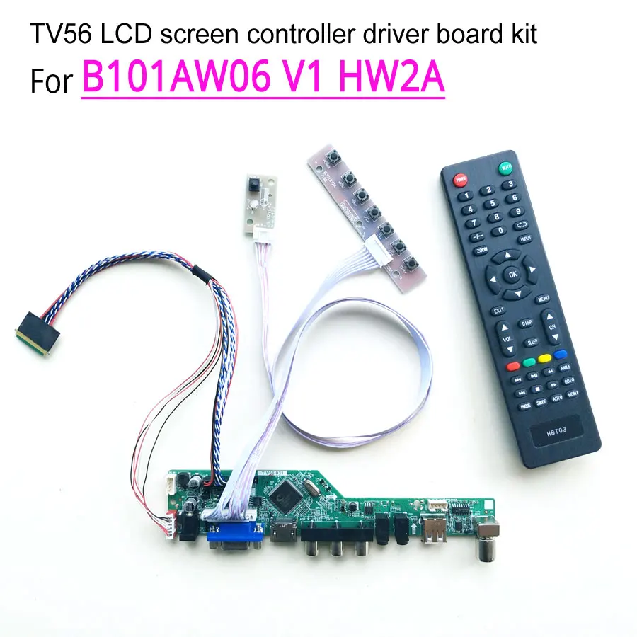 For B101AW06 V1 HW2A LVDS 40-pin 10.1" 1024*600 Laptop LCD Screen WLED /VGA/AV/Audio/RF/USB TV56 Controller Driver Board Kit
For B101AW06 V1 HW2A LVDS 40-pin 10.1" 1024*600 Laptop LCD Screen WLED /VGA/AV/Audio/RF/USB TV56 Controller Driver Board Kit