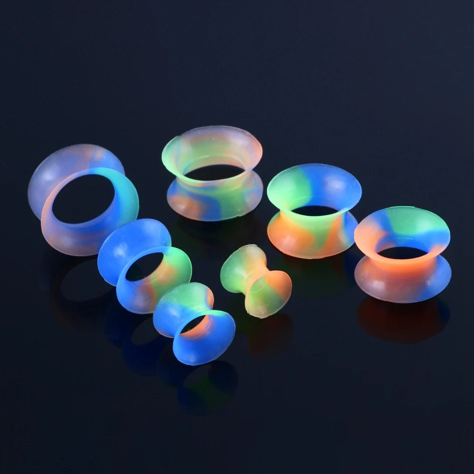 2 шт. тонкие радужные силиконовые заглушки для пирсинга|gauge ring|gauge dashboardjewelry for boys