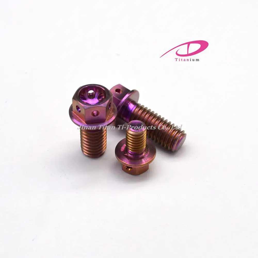 Pink titanium flange bolts wholesale for motorcycle