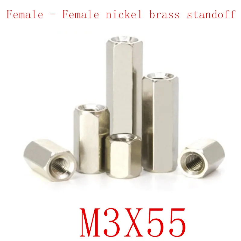 100PCS m3x50 M3*55 Female to Female nickel Brass Standoff Spacer M3 Hexagonal Stud Spacer Pillars
100PCS m3x50 M3*55 Female to Female nickel Brass Standoff Spacer M3 Hexagonal Stud Spacer Pillars