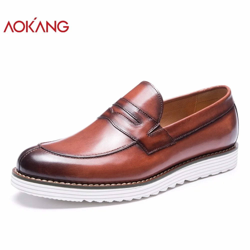 AOKANG Autumn men shoes leather genuine shoes man casual dress shoes loafers high quality slip on daily Brand Fashion shoes
AOKANG Autumn men shoes leather genuine shoes man casual dress shoes loafers high quality slip on daily Brand Fashion shoes