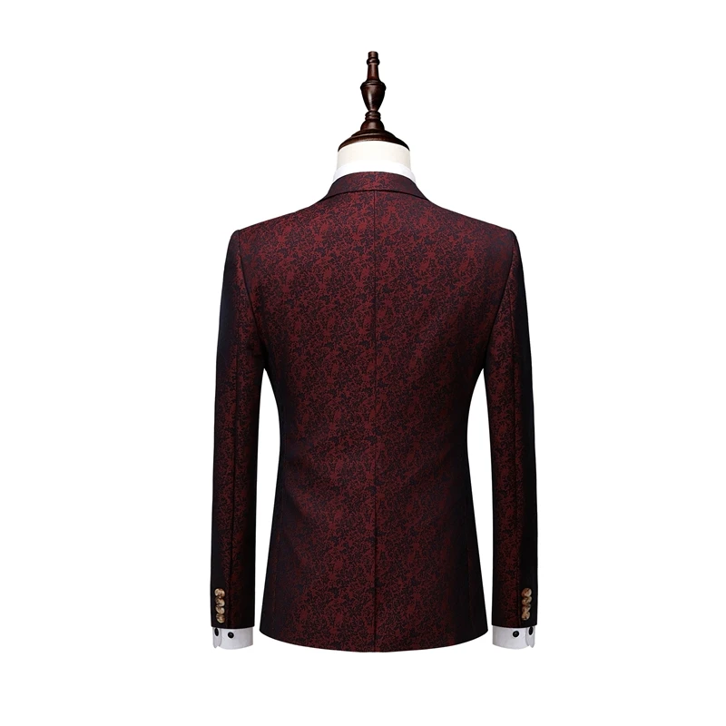 2018 Men Suit Men Single Breasted Wine Red Tuxedo Grooms Stylish Floral Print Wedding Suits for Men Designers with Pants 3 Pcs
2018 Men Suit Men Single Breasted Wine Red Tuxedo Grooms Stylish Floral Print Wedding Suits for Men Designers with Pants 3 Pcs