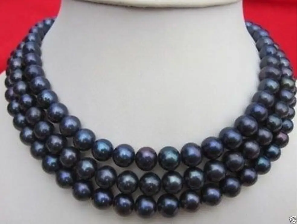 Hot selling free shipping******* Beautiful 9-10 mm black Tahitian pearl necklace 50"
Hot selling free shipping******* Beautiful 9-10 mm black Tahitian pearl necklace 50"