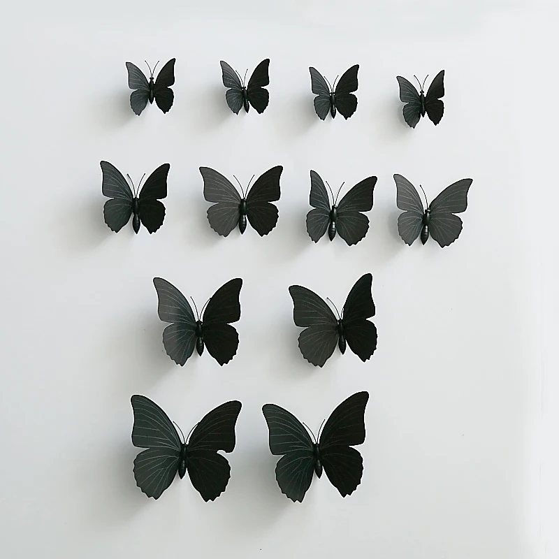 2set(24pcs.) Creative Black PVC Butterfly With Magnet And Sticker Size Assorted Home Wedding Decoration
2set(24pcs.) Creative Black PVC Butterfly With Magnet And Sticker Size Assorted Home Wedding Decoration