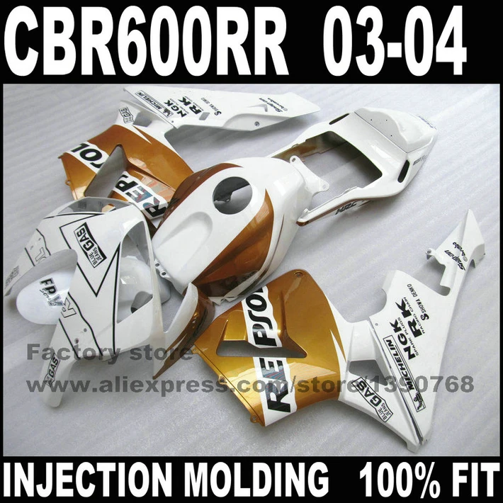 ABS aftermarket fairings set for CBR 600 RR 03 04 CBR600RR 2003 2004 white gold repsol motorcycle fairing bodykit
ABS aftermarket fairings set for CBR 600 RR 03 04 CBR600RR 2003 2004 white gold repsol motorcycle fairing bodykit