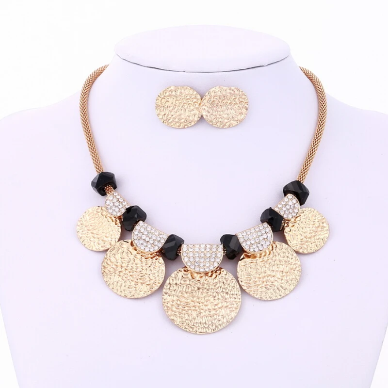 MINHIN New Design Jewelry Sets Rhinestone African Beads Accessory Gold-color Choker Vintage Statement Necklace Earrings
MINHIN New Design Jewelry Sets Rhinestone African Beads Accessory Gold-color Choker Vintage Statement Necklace Earrings