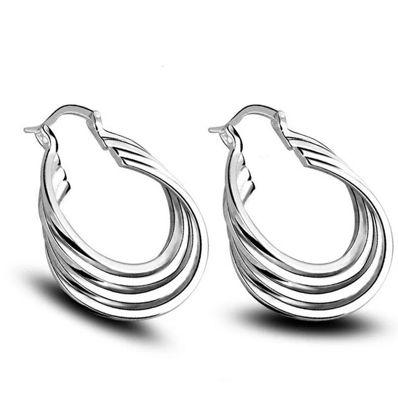 Punk Style Fashion Silver Hoop Earrings For Women Party Earring Geometric Screw Thread Fashion Wedding Jewelry
Punk Style Fashion Silver Hoop Earrings For Women Party Earring Geometric Screw Thread Fashion Wedding Jewelry