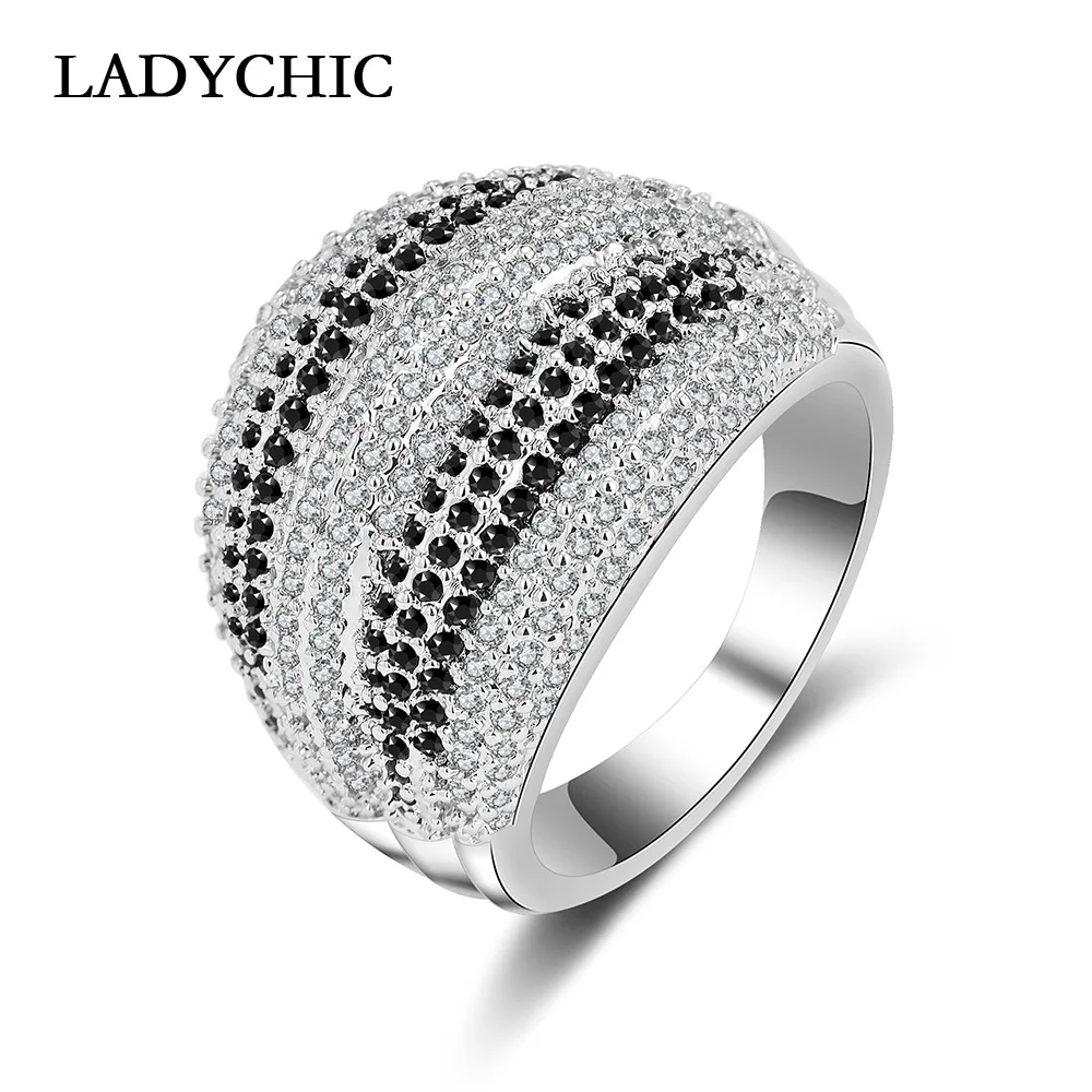 LADYCHIC Luxury Zircon Ring for Women Fashion Rings Inlaid with Black & Clear Crystal Female Engagement Party Ring Gift LR1053
LADYCHIC Luxury Zircon Ring for Women Fashion Rings Inlaid with Black & Clear Crystal Female Engagement Party Ring Gift LR1053