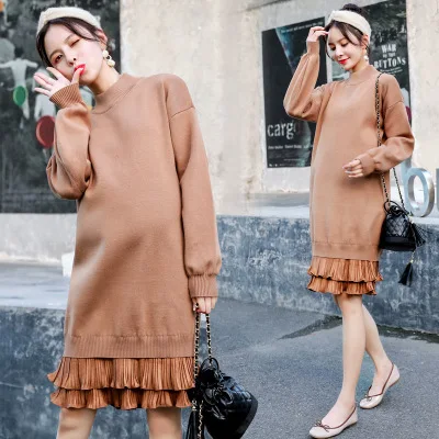 Plus Size Dress Autumn Winter Maternity Dresses Fashion Splice Knitting Sweater Dress Loose Pregnant Dresses for Pregnant Women
Plus Size Dress Autumn Winter Maternity Dresses Fashion Splice Knitting Sweater Dress Loose Pregnant Dresses for Pregnant Women