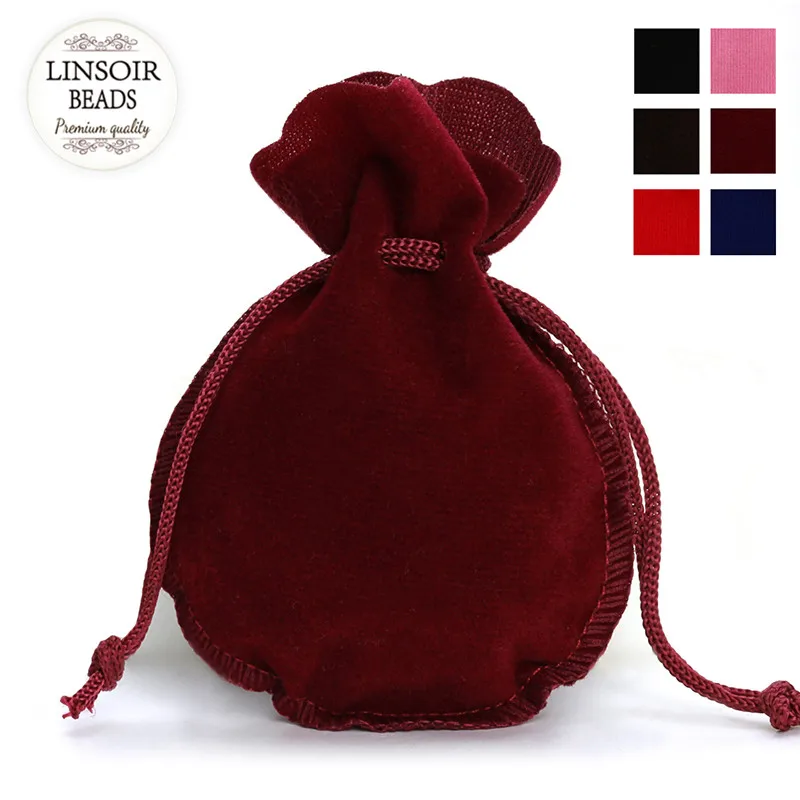 10 шт./лот модная бархатная сумка на шнурке 7*9 см черный/красный Calabash упаковка для