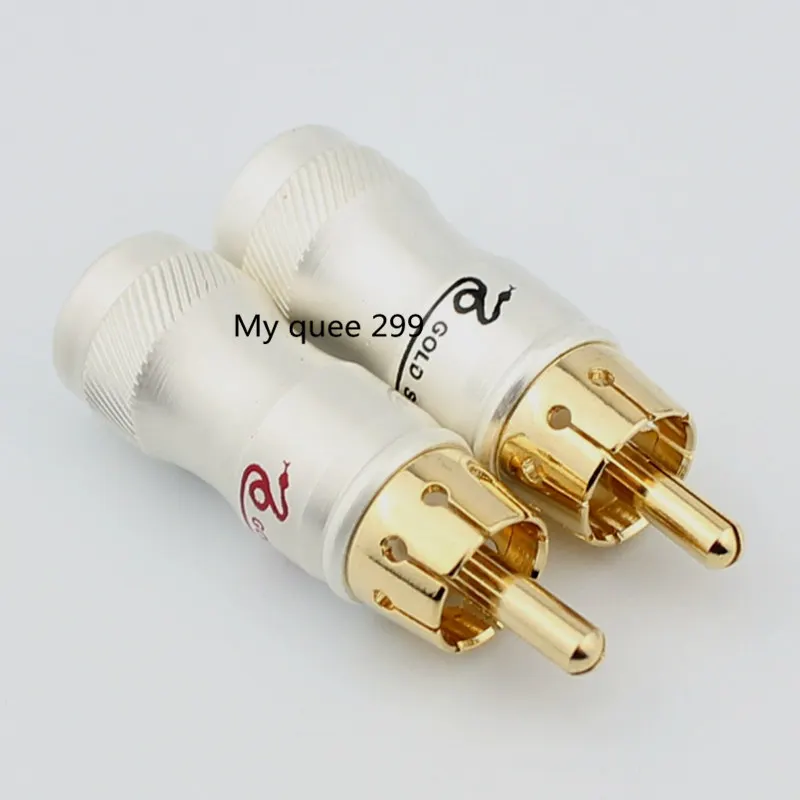 10 шт./лот сделай сам золотой штекер RCA Hi Fi позолоченный аудиокабель аудио видео