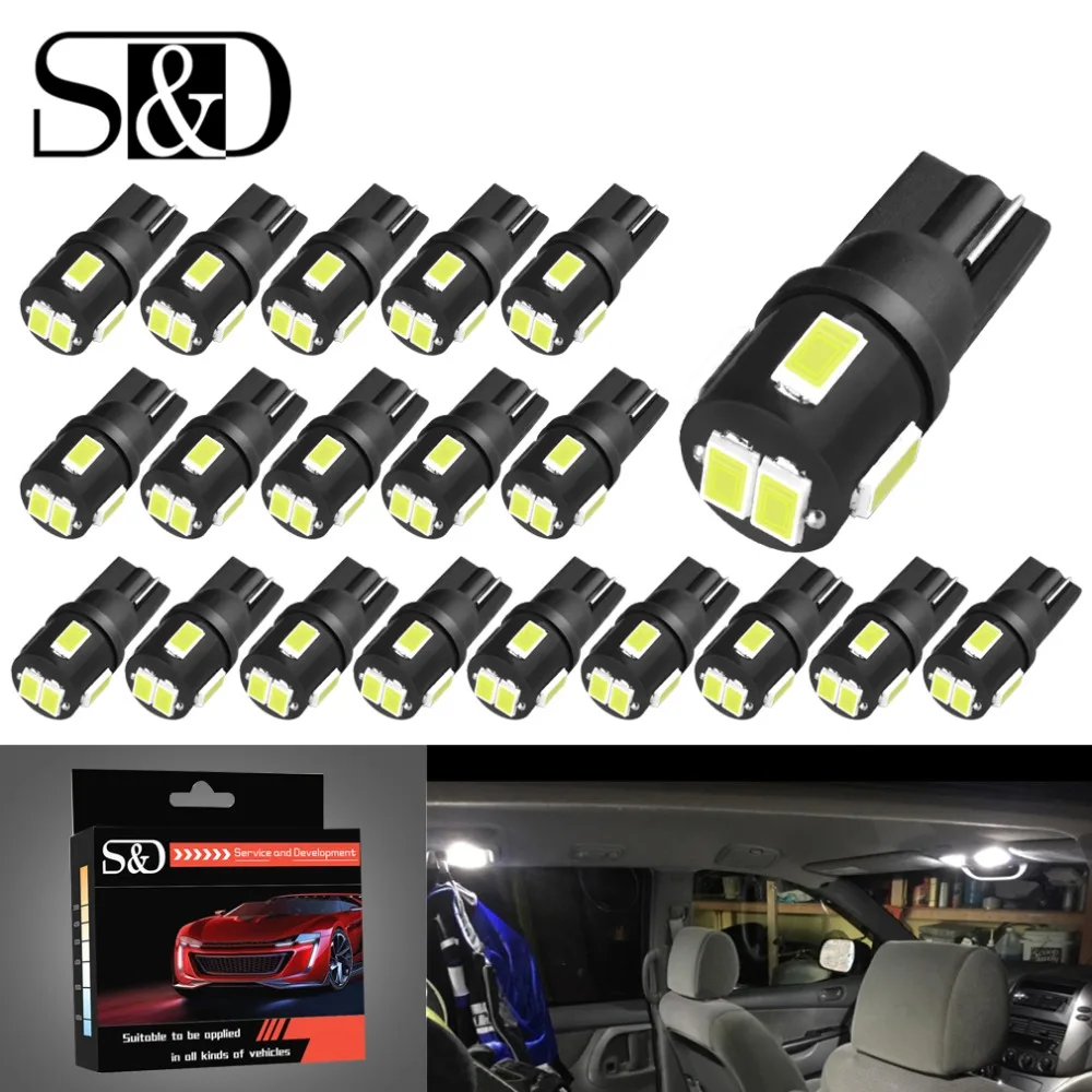 S&D 20pcs LED T10 W5W LED Bulbs Car Lights 194 168 Interior Bulb License Plate Lamp Reading Clearance Dome Side Lamp 12V 6000K
S&D 20pcs LED T10 W5W LED Bulbs Car Lights 194 168 Interior Bulb License Plate Lamp Reading Clearance Dome Side Lamp 12V 6000K