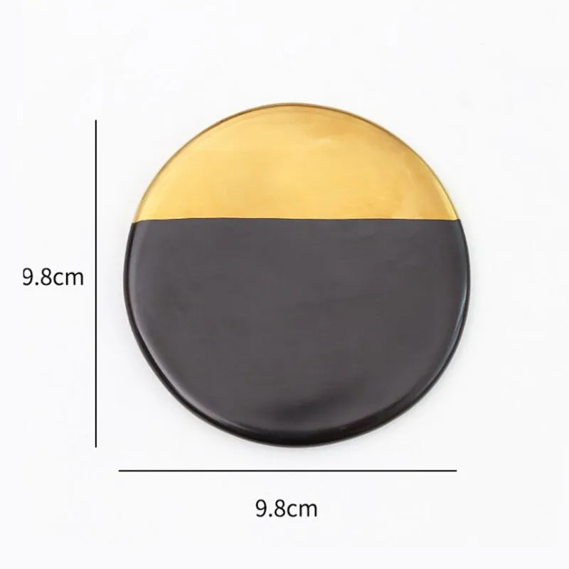CFen A's Marble Grain Black Gold Plating Ceramics Coasters Cup Pad Mat Table bowl Placemat Coffee Tea Cup drink coasters 1pc
CFen A's Marble Grain Black Gold Plating Ceramics Coasters Cup Pad Mat Table bowl Placemat Coffee Tea Cup drink coasters 1pc