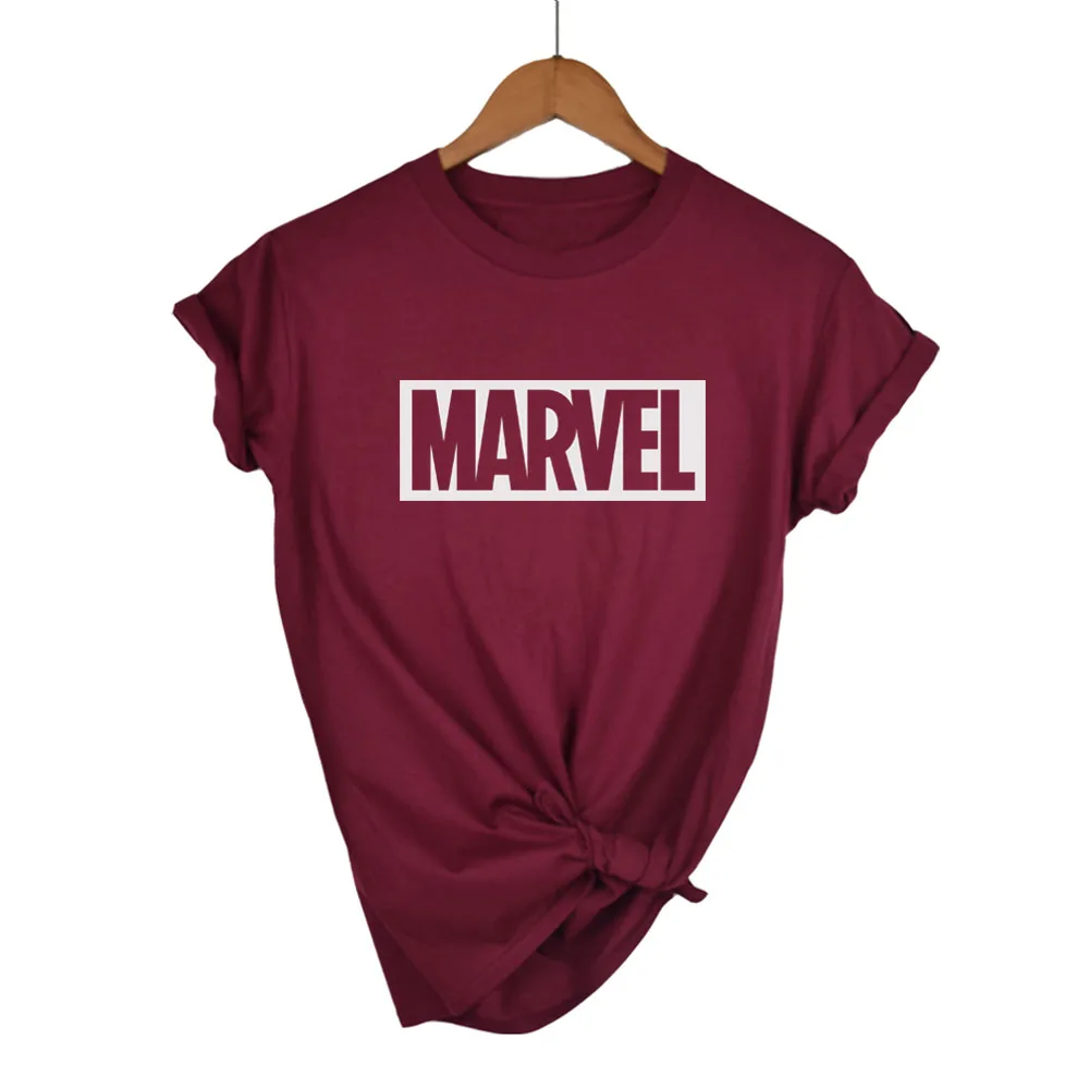 2018 модные Harajuku повседневные женские футболки в стиле панк Рок MARVEL ts хлопковая