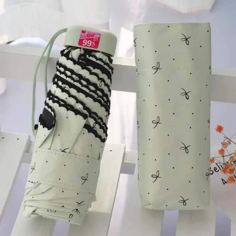 Summer fresh five folding umbrella super light super-small women Sunny and rainy umbrella
Summer fresh five folding umbrella super light super-small women Sunny and rainy umbrella