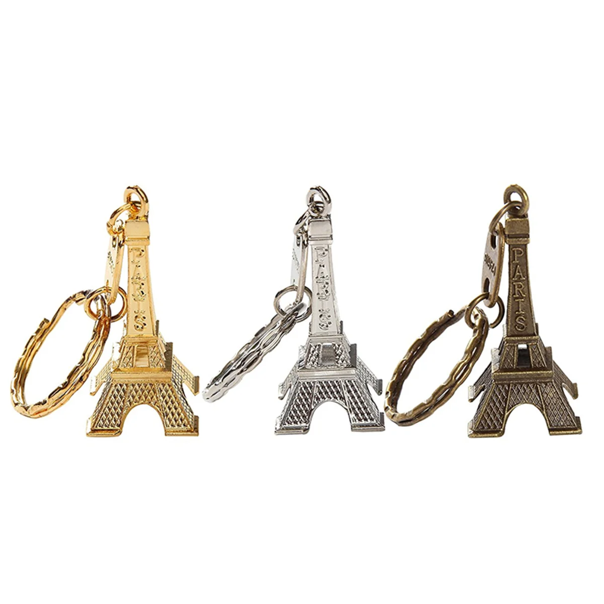 12 pcs/lot Eiffel Tower French Souvenir Paris Keychain Cute Adornment Keyring 3 Colors Bronze Silver Golden Bag Pendant
12 pcs/lot Eiffel Tower French Souvenir Paris Keychain Cute Adornment Keyring 3 Colors Bronze Silver Golden Bag Pendant