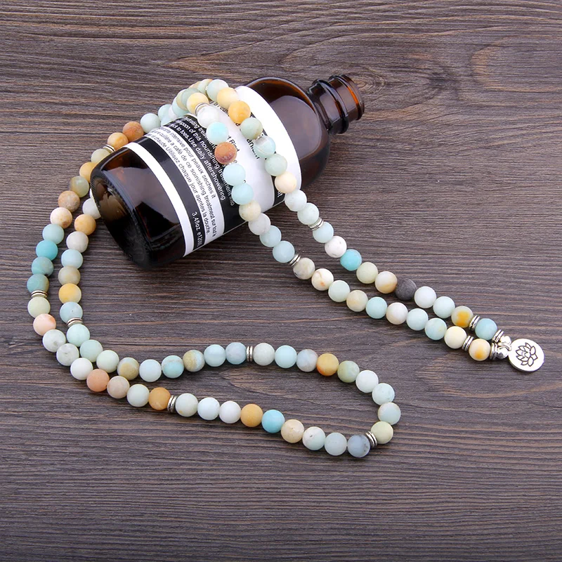 Fashion Women`s Bracelet Matte Frosted Amazonite Beads with Lotus Buddha Charm Yoga Bracelet for Men Women 108 Mala Necklace
Fashion Women`s Bracelet Matte Frosted Amazonite Beads with Lotus Buddha Charm Yoga Bracelet for Men Women 108 Mala Necklace