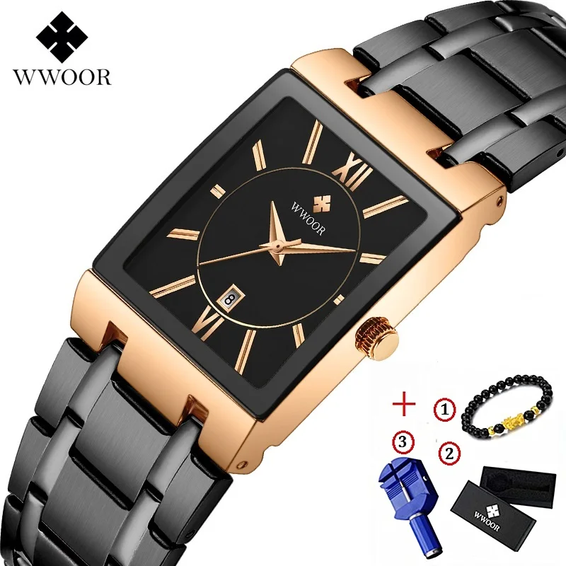 Men Watches Top Brand Luxury WWOOR Gold Black Square Quartz Watch Men Waterproof Golden Male Wristwatch men watch 2019 brand
Men Watches Top Brand Luxury WWOOR Gold Black Square Quartz Watch Men Waterproof Golden Male Wristwatch men watch 2019 brand