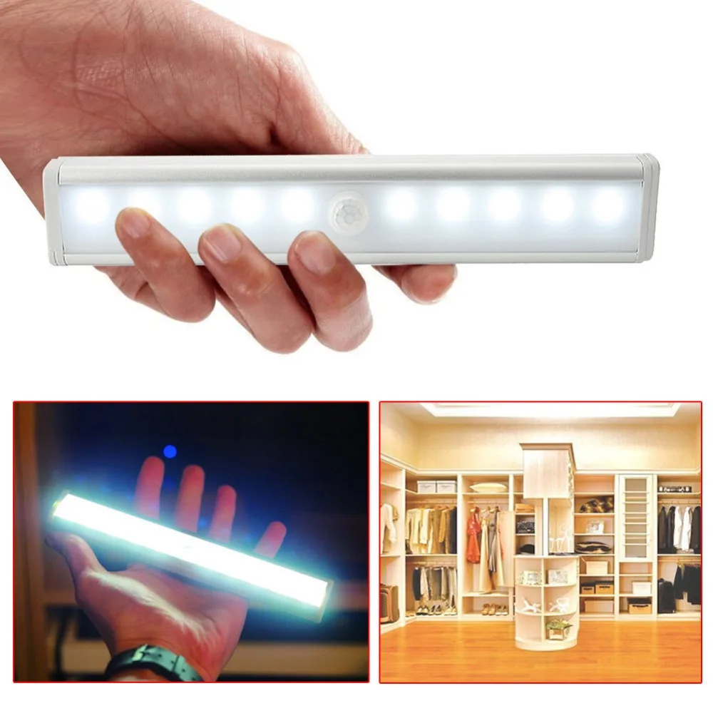 Espow 10 LED ИК инфракрасный датчик движения Детектор света беспроводной шкаф лампа