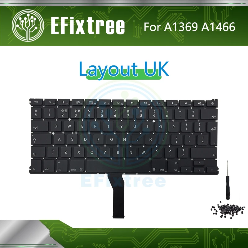 

Full New A1466 A1369 Keyboard UK English Layout For Macbook Air 13.3 inch EMC 2469 2559 2632 2924 2925 3178 2011-2017 Year