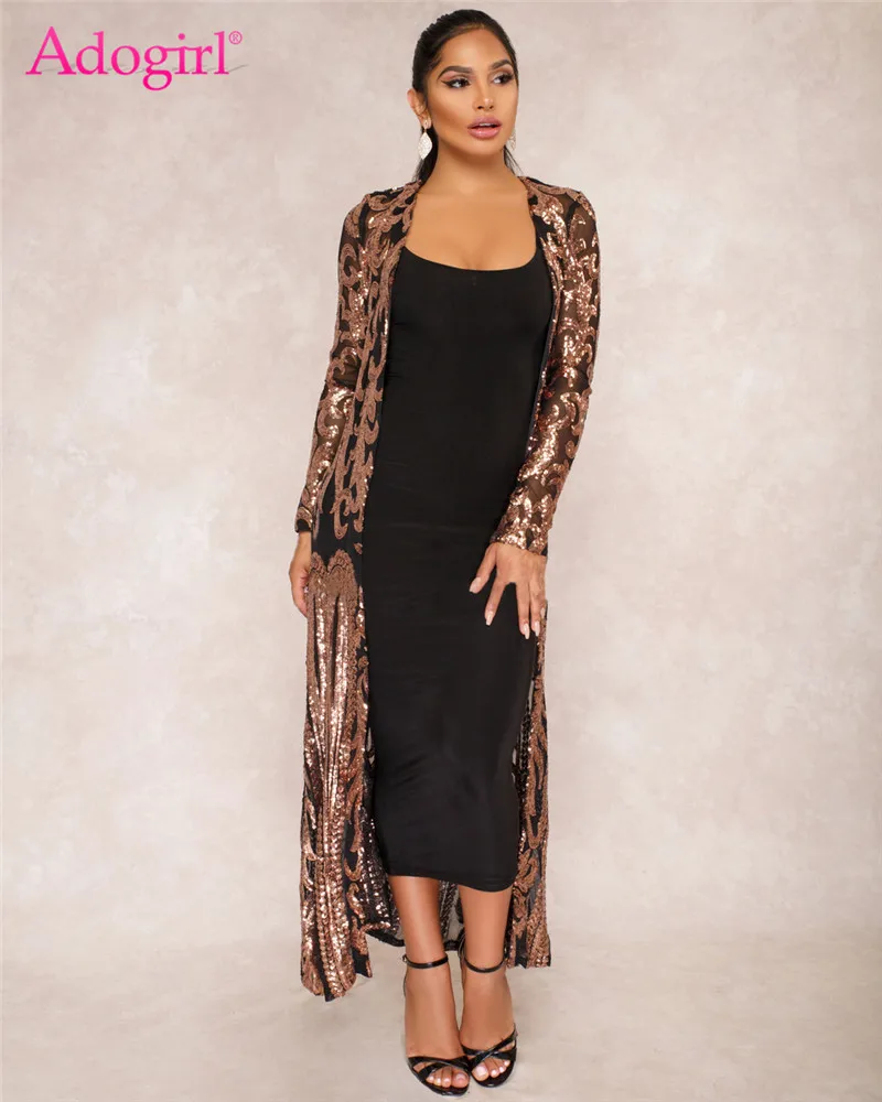 Adogirl 2018 Trendy Sexy See Through Sequins Long Jacket Long Sleeve Open Stitch Slim Women Cardigan Outwear Night Club Coats
Adogirl 2018 Trendy Sexy See Through Sequins Long Jacket Long Sleeve Open Stitch Slim Women Cardigan Outwear Night Club Coats