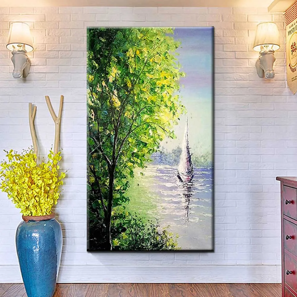 Hand Painted Green Tree River Landscap Canvas Oil Painting Impasto Wall Painting Living Room Entrance Home Decor Drop Shipping
Hand Painted Green Tree River Landscap Canvas Oil Painting Impasto Wall Painting Living Room Entrance Home Decor Drop Shipping