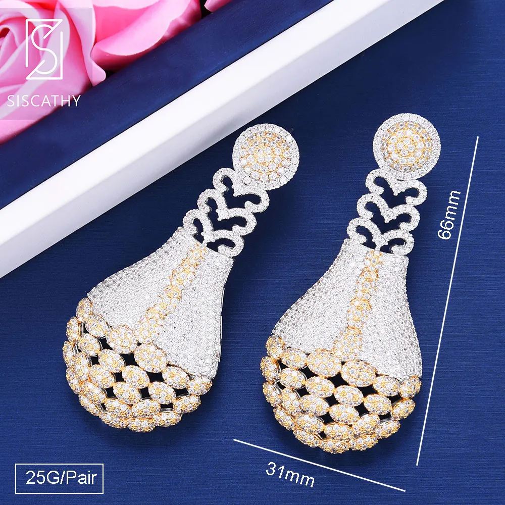 SISCATHY Deluxe Dubai Geometric Earrings Full Cubic Zirconia Wedding Dangle Drop Earrings Fashion Jewelry for Women Engagement
SISCATHY Deluxe Dubai Geometric Earrings Full Cubic Zirconia Wedding Dangle Drop Earrings Fashion Jewelry for Women Engagement