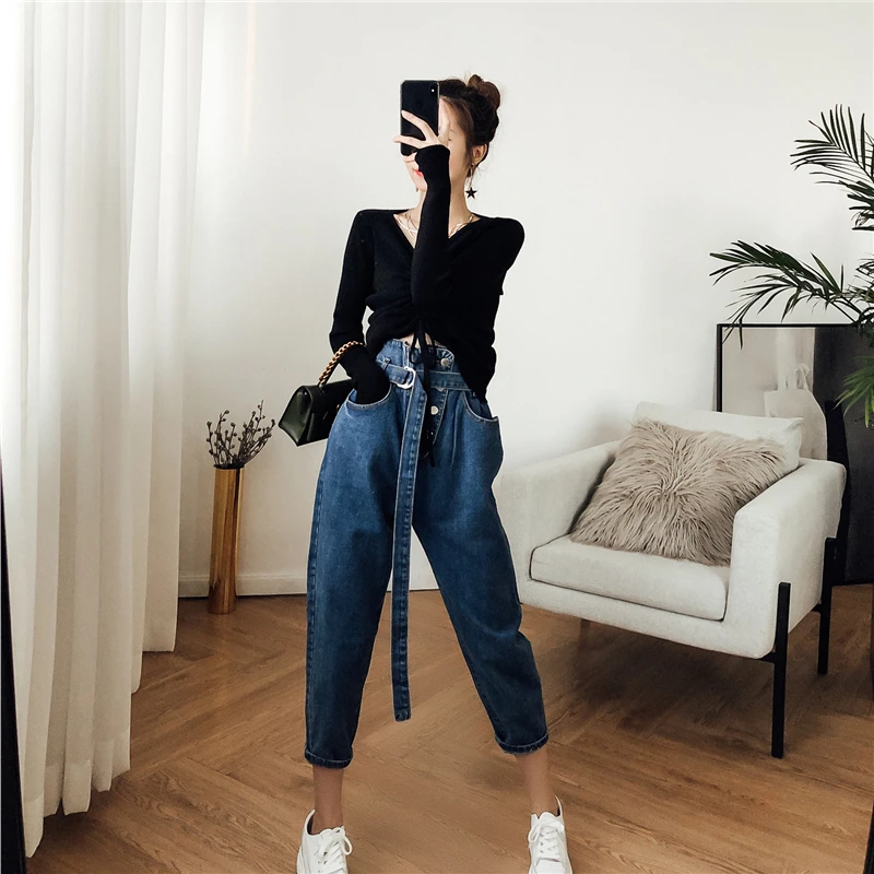 2019 new autumn retro High Waist Loose Denim Jeans Female Harem Pants Trousers jeans H267
2019 new autumn retro High Waist Loose Denim Jeans Female Harem Pants Trousers jeans H267
