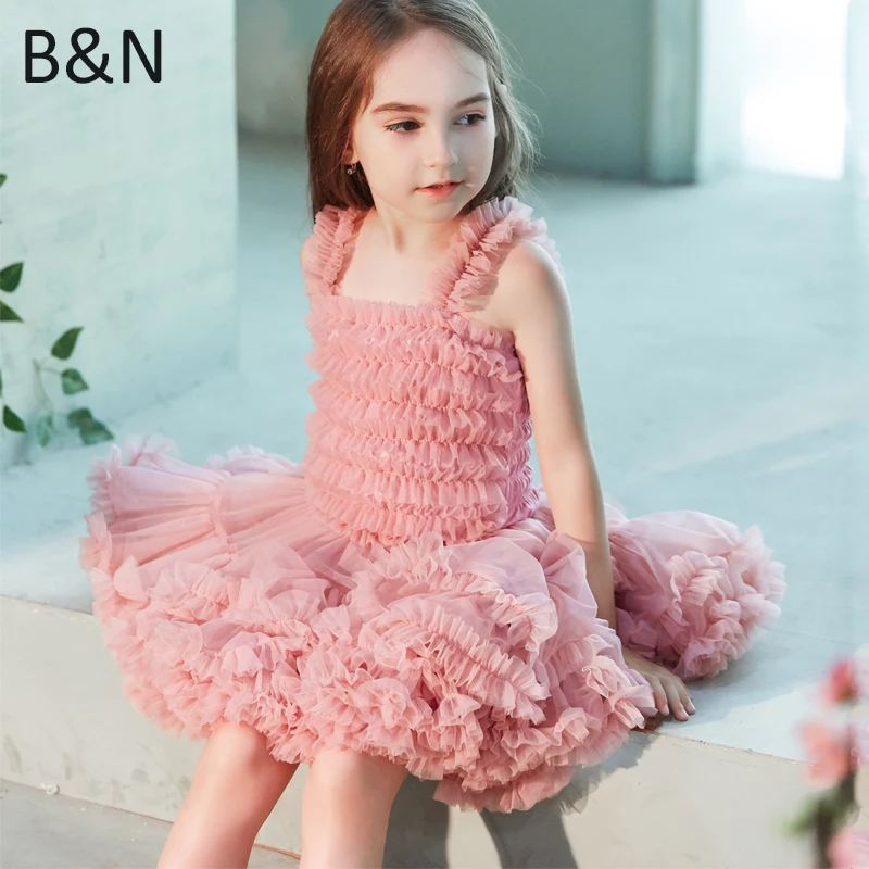 

Buenos Ninos New Girls Fluffy Dance Tutu Dress Ball Gown Princess Party Ballet Pettiskirts Kids Dresses For Girl 1-10T