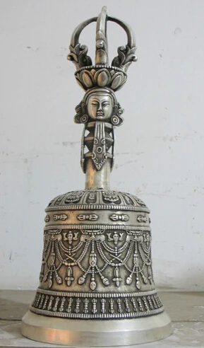 free Shipping Fast shipping 14"Tibet Silver plated bronze Green Tara Buddha head exorcism Vajra Bell
free Shipping Fast shipping 14"Tibet Silver plated bronze Green Tara Buddha head exorcism Vajra Bell