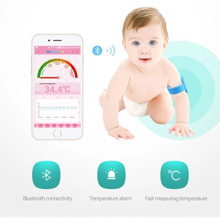 U-telecare smart bluetooth термометр и Bluetooth младенца детские montioring Температура 5 шт. |