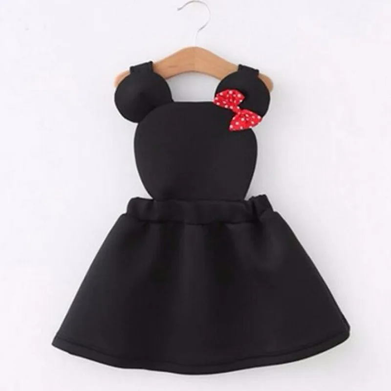 Summer Girls Dress Cute Bow Braces Skirt Children's Lovely Air Layer Strap Girl Cartoon Minnie Dresses Cotton Kids black Clothes
Summer Girls Dress Cute Bow Braces Skirt Children's Lovely Air Layer Strap Girl Cartoon Minnie Dresses Cotton Kids black Clothes