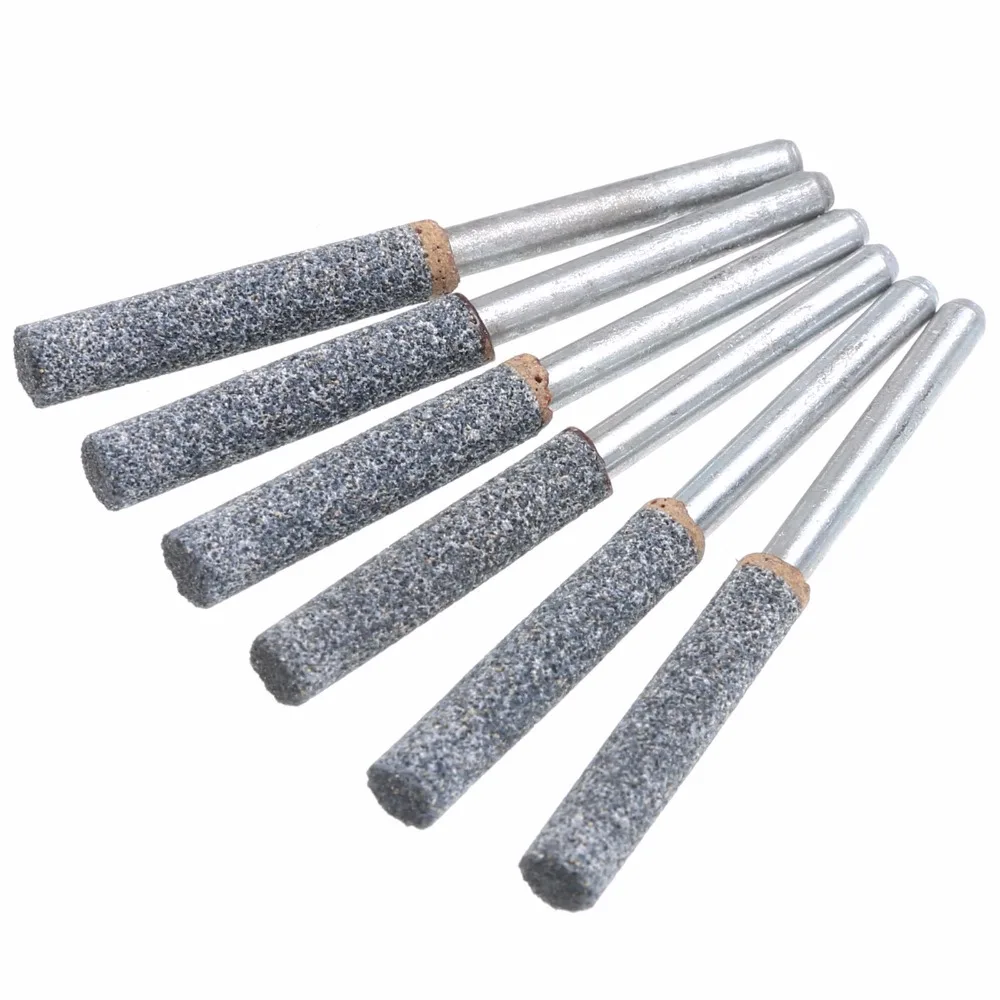 

High Quality 6pcs/set Chainsaw Sharpener Burr Grinder Chain Saw Grinding Stone Saw Chain File 3/16" 4.8mm Mayitr Garden Tools