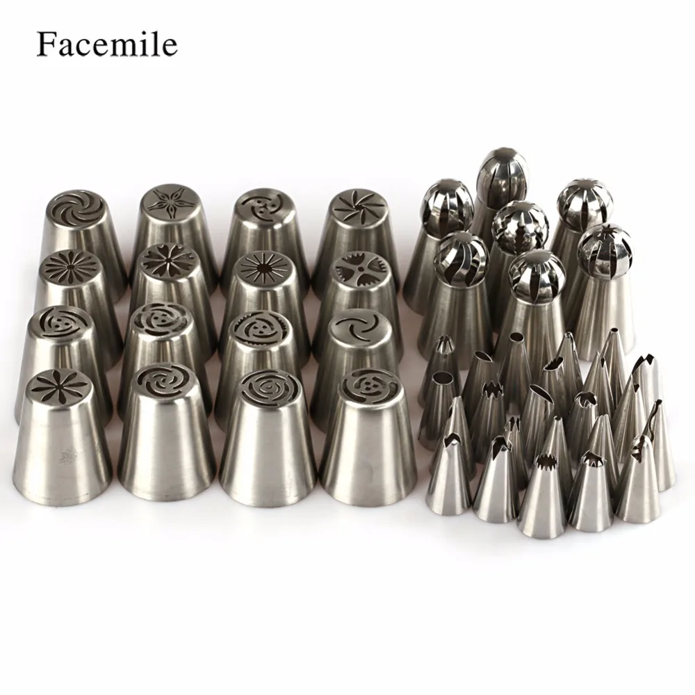 Facemile 46PCS Piping Tips Cake Pastry Nozzles Fondant Cake Decorating Tool Biscuits Sets Kitchen Accessories Mold for Baking
Facemile 46PCS Piping Tips Cake Pastry Nozzles Fondant Cake Decorating Tool Biscuits Sets Kitchen Accessories Mold for Baking