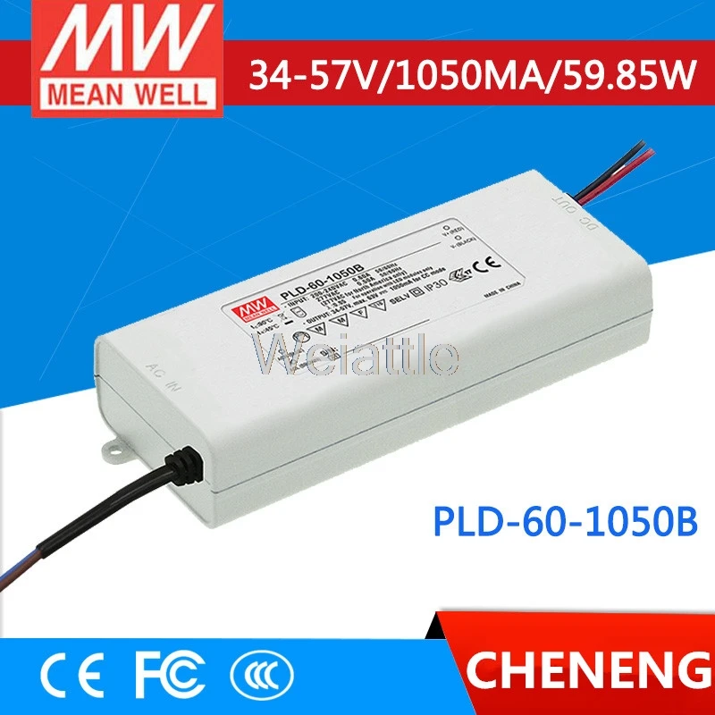 MEAN WELL оригинальный PLD-60-1050B 57в 1050ма meanwell PLD-60 57в 59,85 Вт одиночный выход Светодиодный импульсный источник питания
MEAN WELL оригинальный PLD-60-1050B 57в 1050ма meanwell PLD-60 57в 59,85 Вт одиночный выход Светодиодный импульсный источник питания