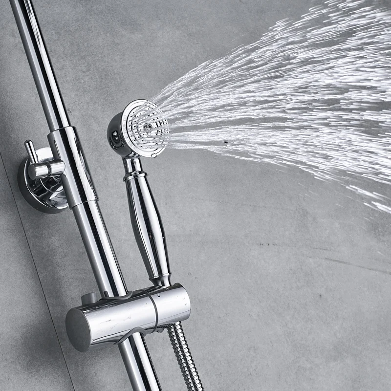 Wall Mounted Bathroom Shower Mixer Faucet Set Two Handle Brass Handshower 8" Rainfall Shower Taps Shower Column System
Wall Mounted Bathroom Shower Mixer Faucet Set Two Handle Brass Handshower 8" Rainfall Shower Taps Shower Column System