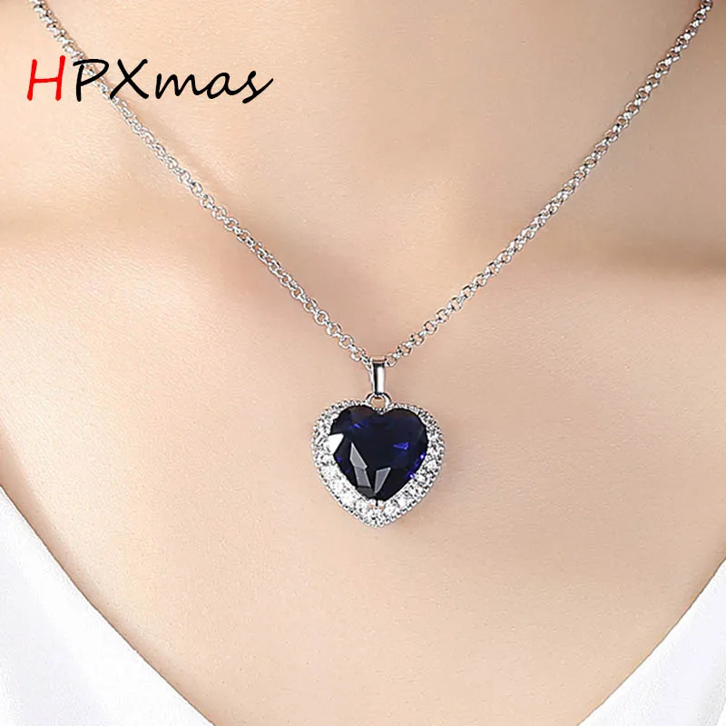 HPXmas Cardioid Design Blue Ocean Heart Necklaces Silver Plated Chain Top Quality Fashion Wedding Pendant Jewelry Gift for Women
HPXmas Cardioid Design Blue Ocean Heart Necklaces Silver Plated Chain Top Quality Fashion Wedding Pendant Jewelry Gift for Women