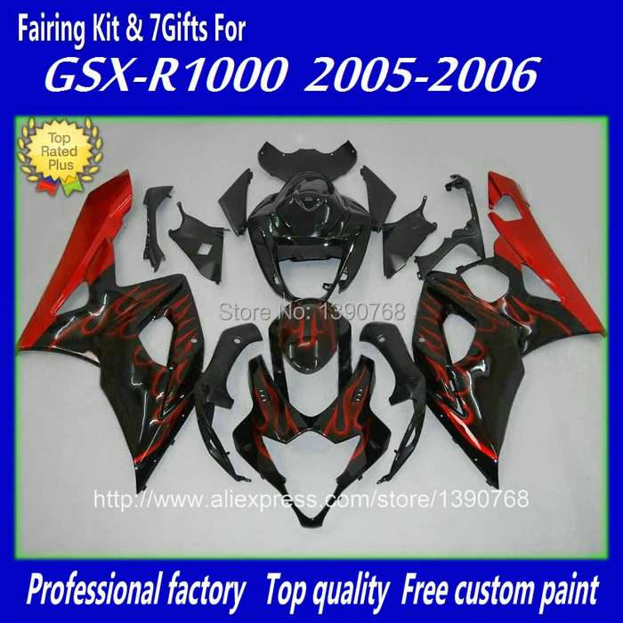 Hot Sale fairing kit for Injection mold SUZUKI 2005 2006 GSXR 1000 05 06 K5 GSXR1000 red flames black ABS fairings set RR75
Hot Sale fairing kit for Injection mold SUZUKI 2005 2006 GSXR 1000 05 06 K5 GSXR1000 red flames black ABS fairings set RR75